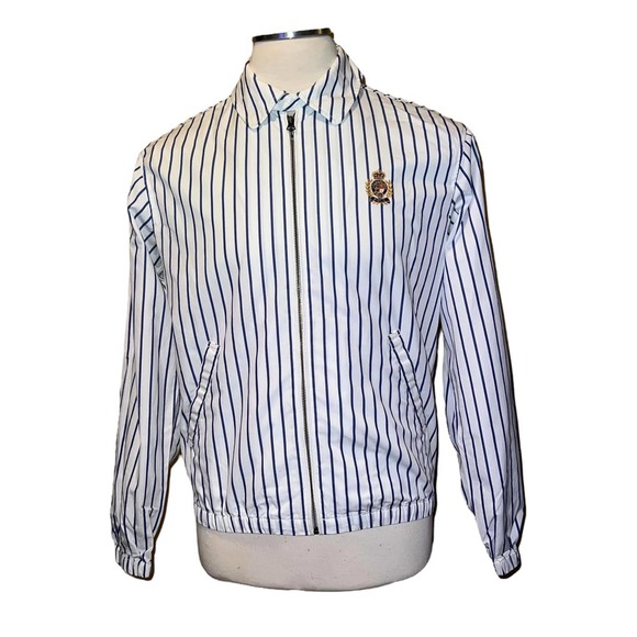Ralph Lauren Polo White & Blue Striped Jacket Medium NWT - Picture 1 of 6